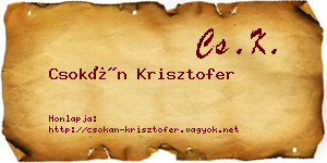Csokán Krisztofer névjegykártya