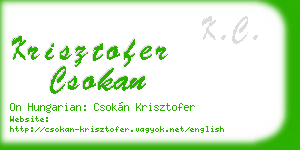krisztofer csokan business card